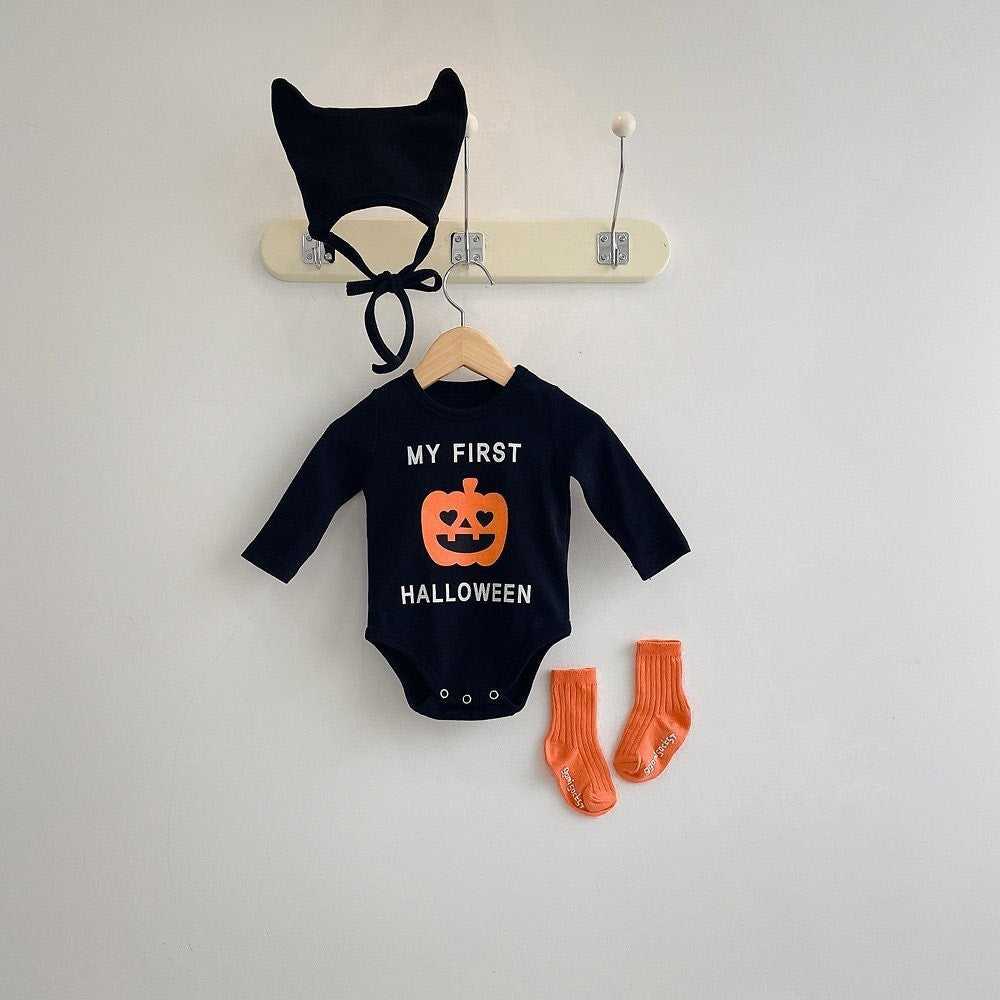 My First Halloween Pumpkin Romper Set (3 Pieces) 🎃