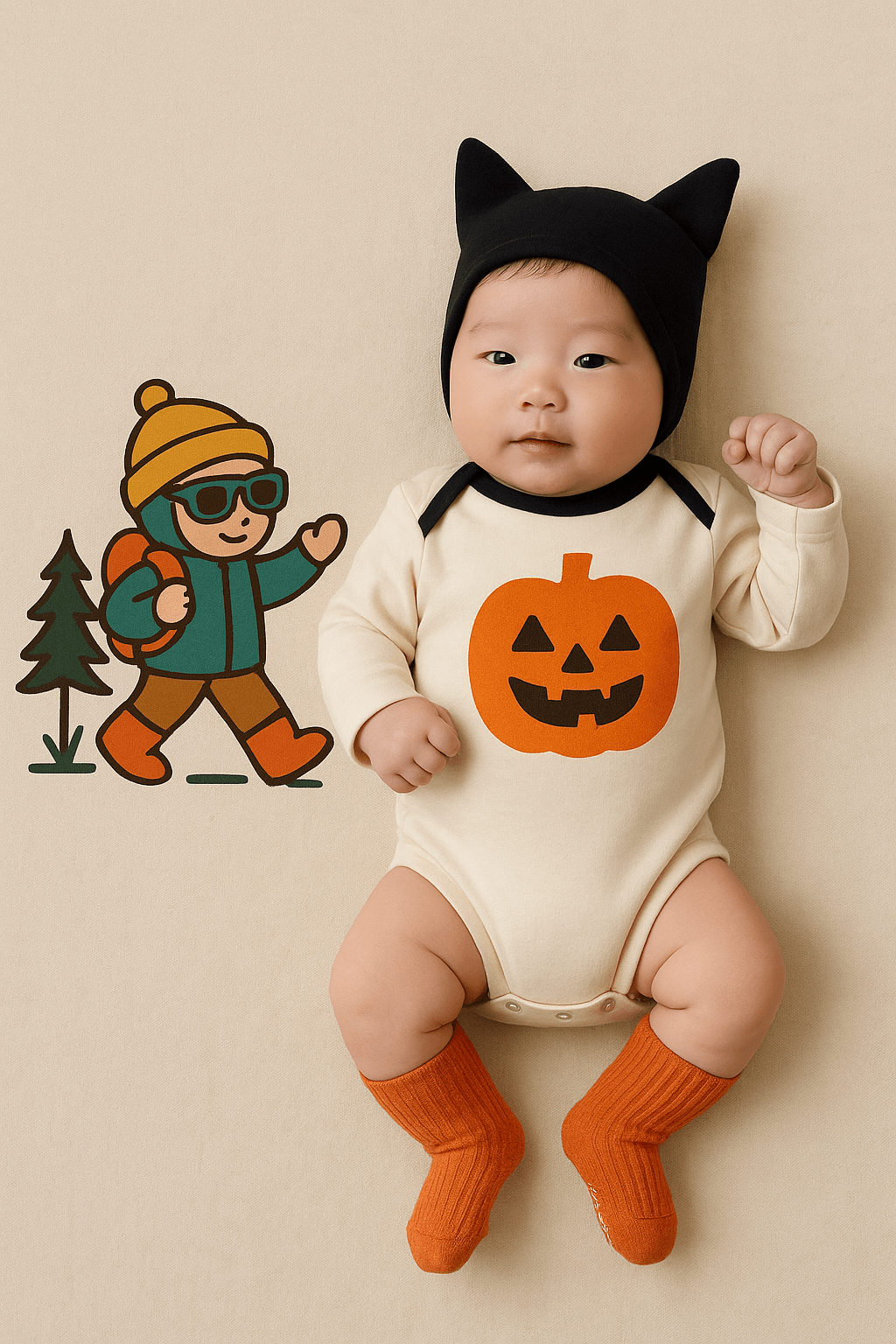 My First Halloween Pumpkin Romper Set (3 Pieces) 🎃