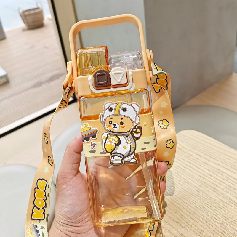 520ml Cartoon Kids Water Bottle with Strap β BPA Free