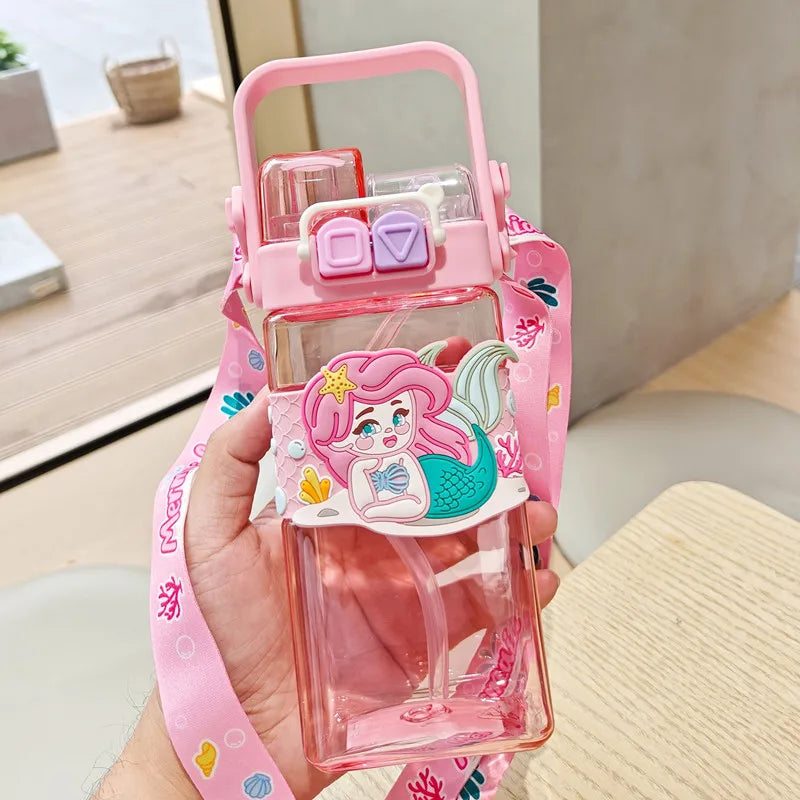 520ml Cartoon Kids Water Bottle with Strap β BPA Free