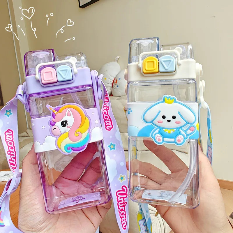 520ml Cartoon Kids Water Bottle with Strap β BPA Free
