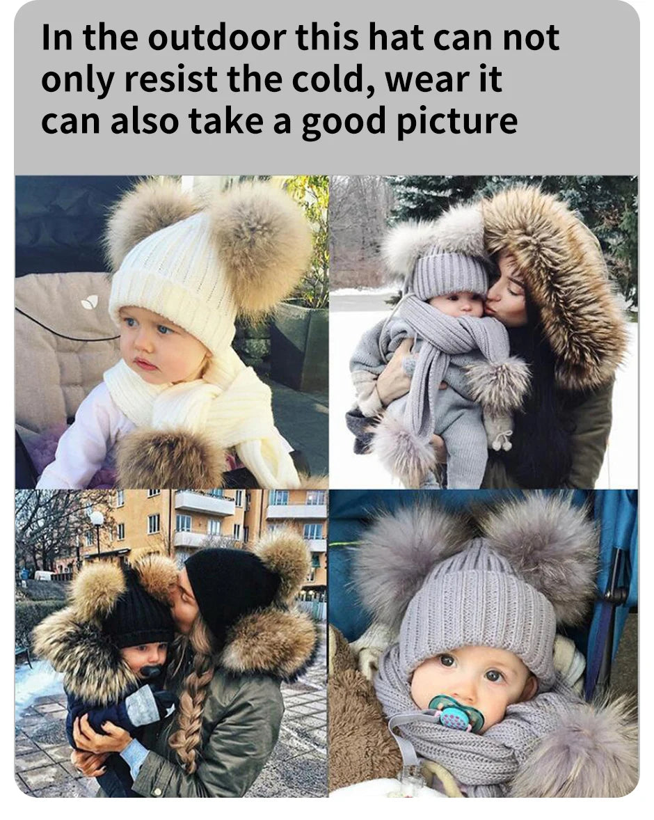 Cute Pompom Baby Winter Hat – Knitted Beanie with Ear Protection