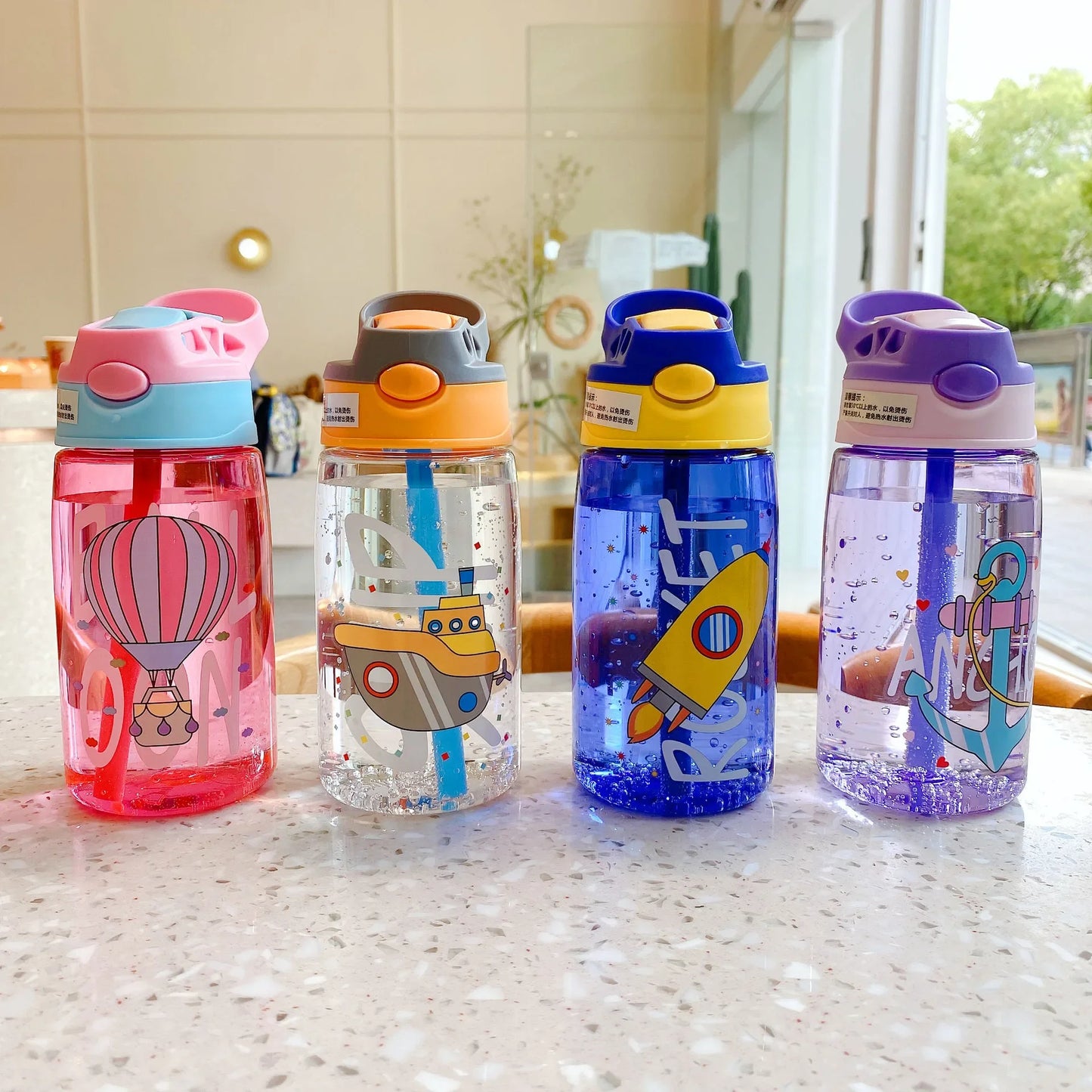 Children’s Cartoon Duck Beak Straw Water Bottle – Cute & Portable for Kids