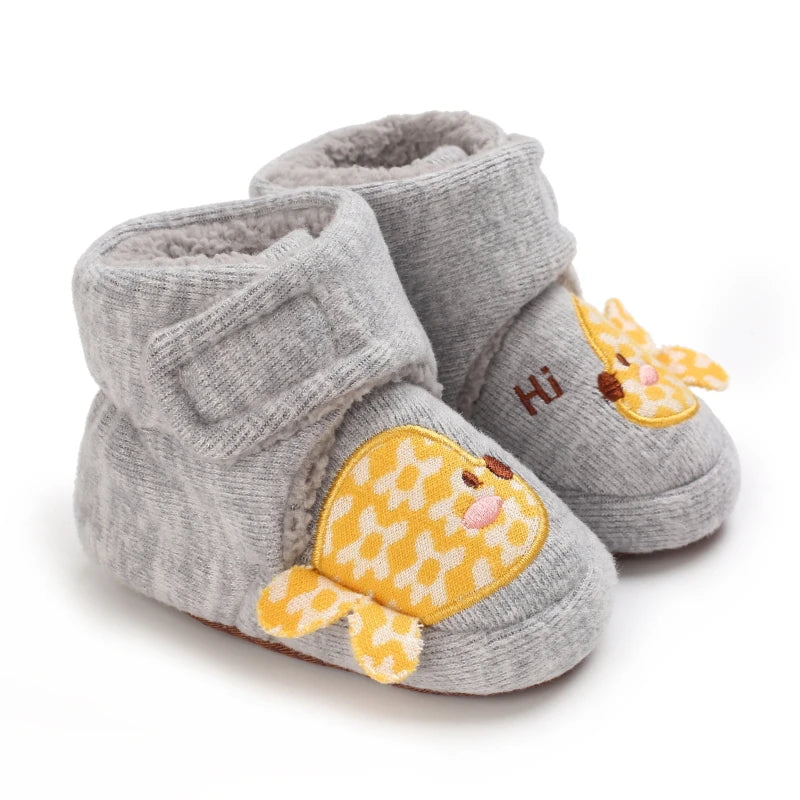 Baby First Walker Shoes – Soft Cotton Cartoon Booties