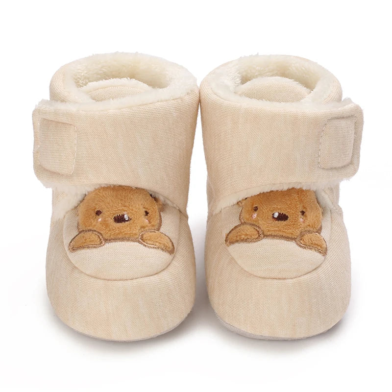Baby First Walker Shoes – Soft Cotton Cartoon Booties