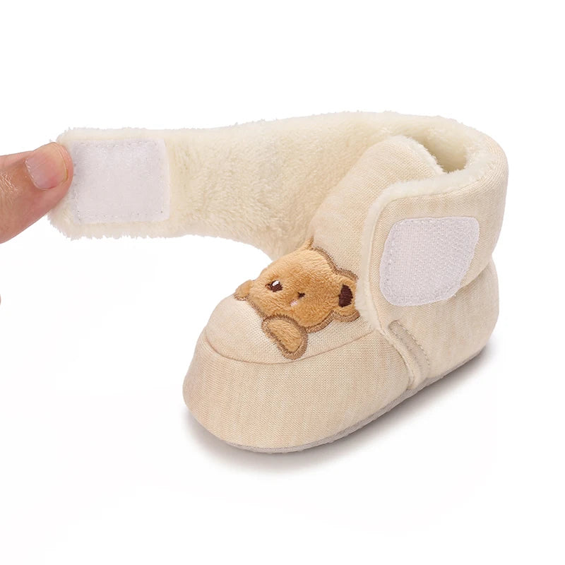 Baby First Walker Shoes – Soft Cotton Cartoon Booties
