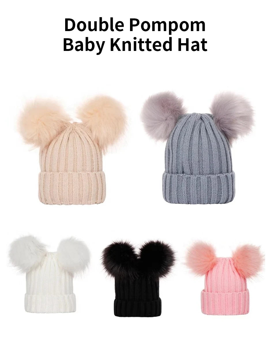 Cute Pompom Baby Winter Hat – Knitted Beanie with Ear Protection