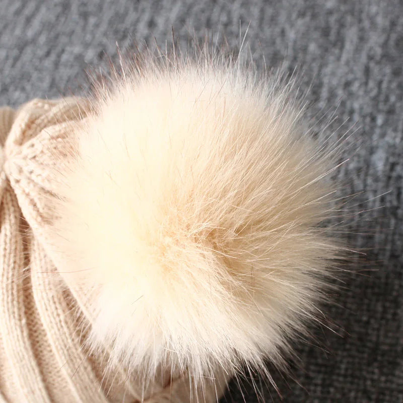 Cute Pompom Baby Winter Hat – Knitted Beanie with Ear Protection