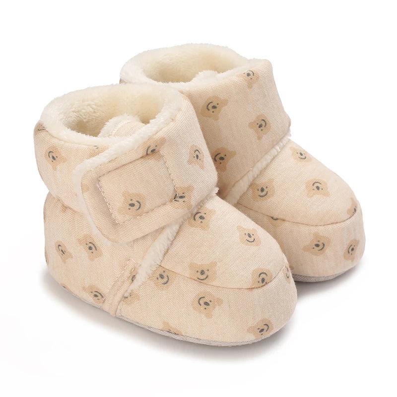 Baby First Walker Shoes – Soft Cotton Cartoon Booties