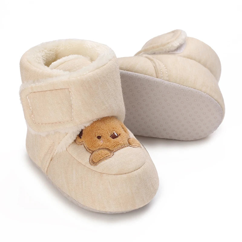 Baby First Walker Shoes – Soft Cotton Cartoon Booties