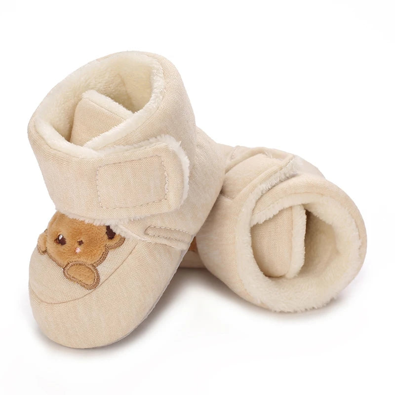 Baby First Walker Shoes – Soft Cotton Cartoon Booties