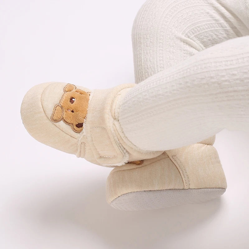 Baby First Walker Shoes – Soft Cotton Cartoon Booties