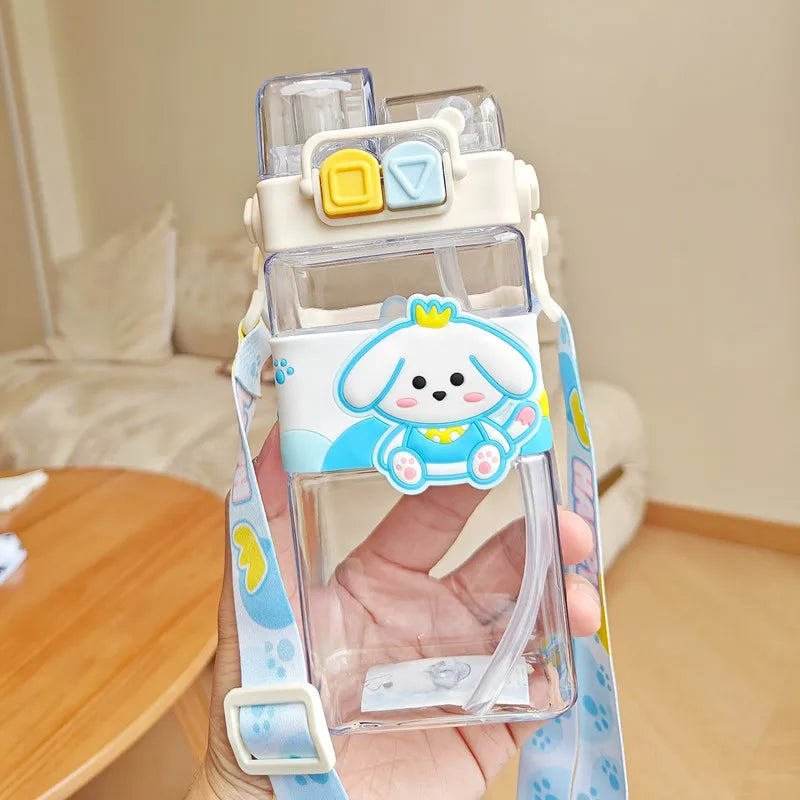 520ml Cartoon Kids Water Bottle with Strap β BPA Free