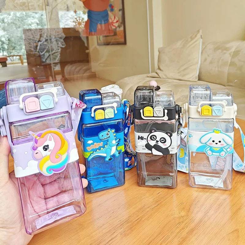 520ml Cartoon Kids Water Bottle with Strap β BPA Free