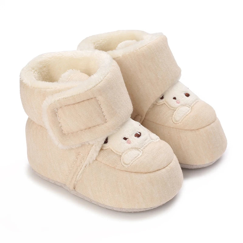 Baby First Walker Shoes – Soft Cotton Cartoon Booties