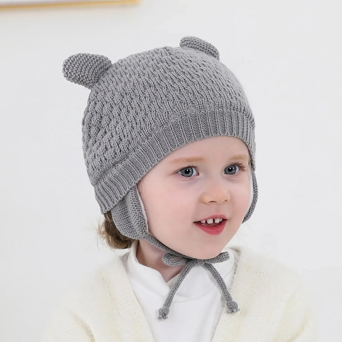 Baby Winter Knit Hat & Gloves Set – Cozy Ear Protection (2pcs)