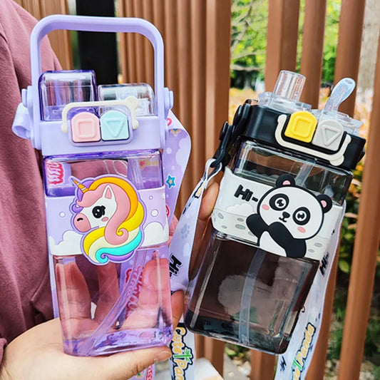 520ml Cartoon Kids Water Bottle with Strap – BPA Free