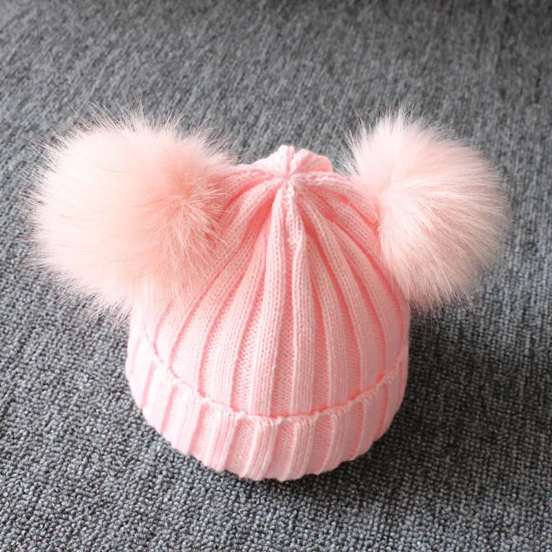Cute Pompom Baby Winter Hat – Knitted Beanie with Ear Protection