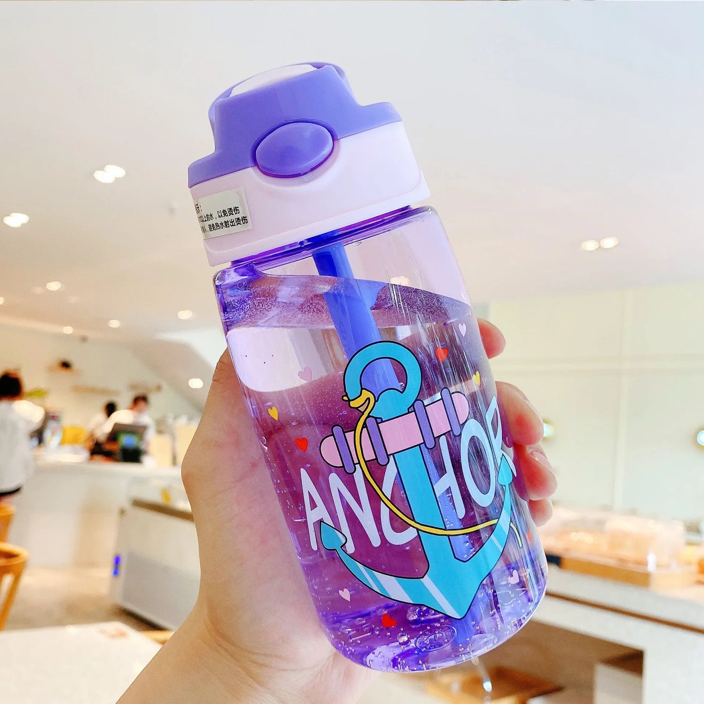 Children’s Cartoon Duck Beak Straw Water Bottle – Cute & Portable for Kids