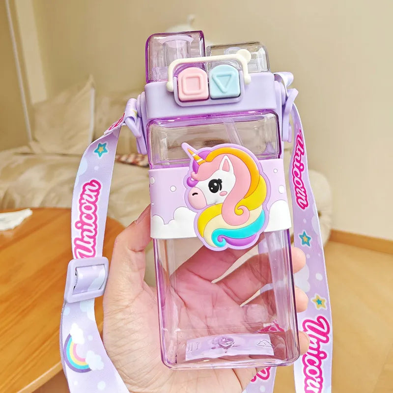 520ml Cartoon Kids Water Bottle with Strap β BPA Free