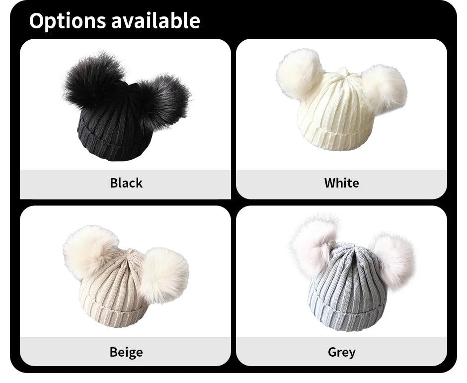 Cute Pompom Baby Winter Hat – Knitted Beanie with Ear Protection