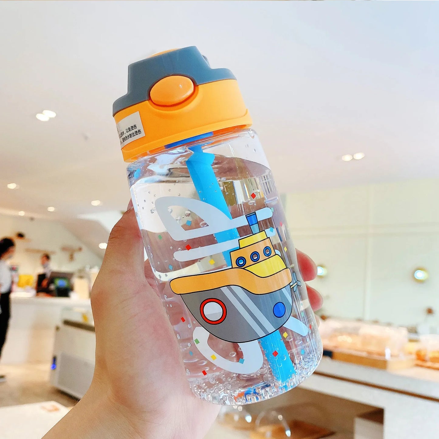 Children’s Cartoon Duck Beak Straw Water Bottle – Cute & Portable for Kids