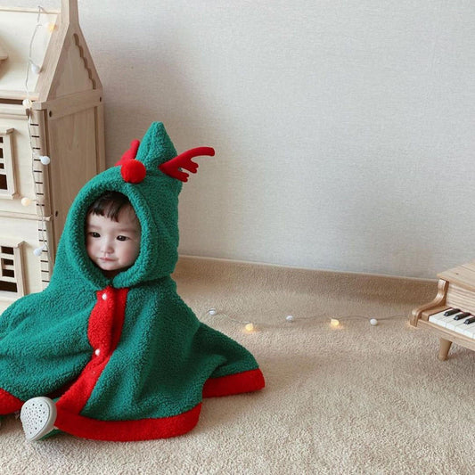 Baby Christmas Thickened Cape Cloak