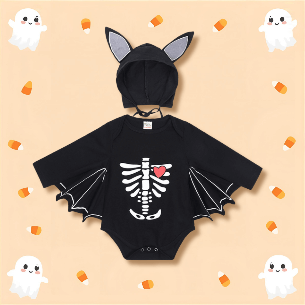 Halloween Baby Jumpsuit – Pumpkin & Letter Style
