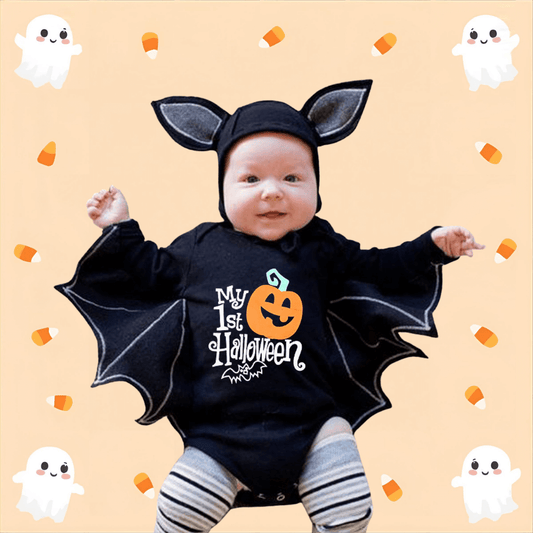 Halloween Baby Jumpsuit – Pumpkin & Letter Style