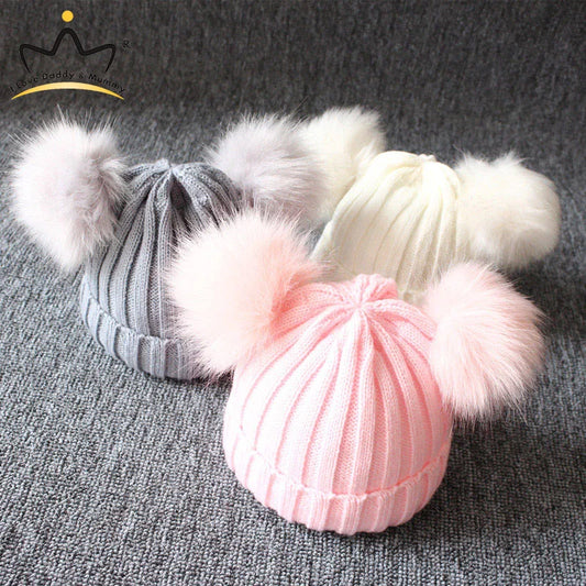 Cute Pompom Baby Winter Hat – Knitted Beanie with Ear Protection