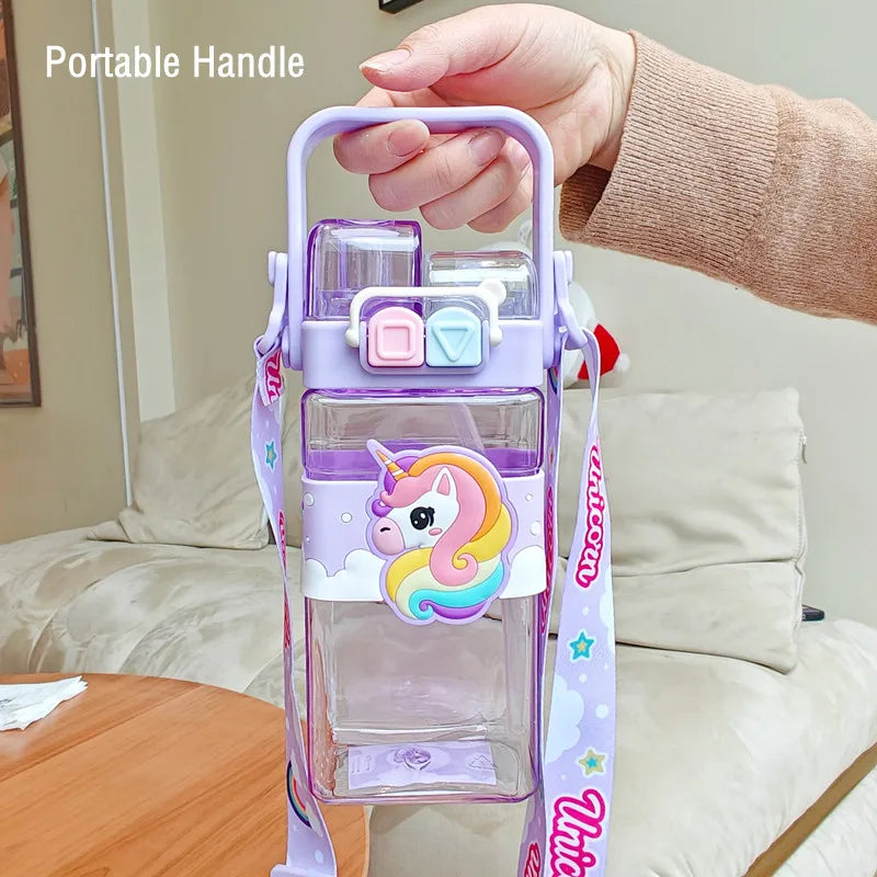 520ml Cartoon Kids Water Bottle with Strap – BPA Free
