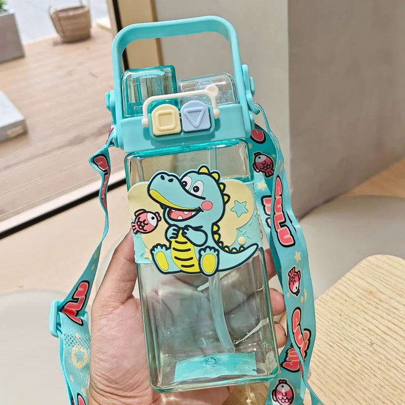 520ml Cartoon Kids Water Bottle with Strap – BPA Free