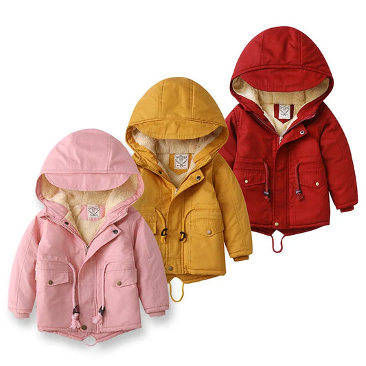 2025 Autumn & Winter Kids Hooded Warm Jacket