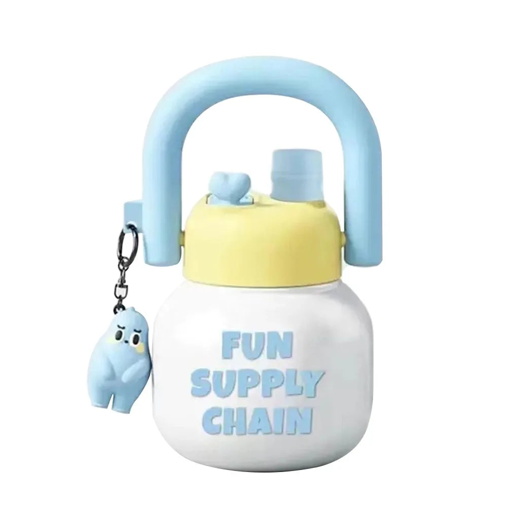 800ml Double Drink Water Bottle with Lid & Pendant