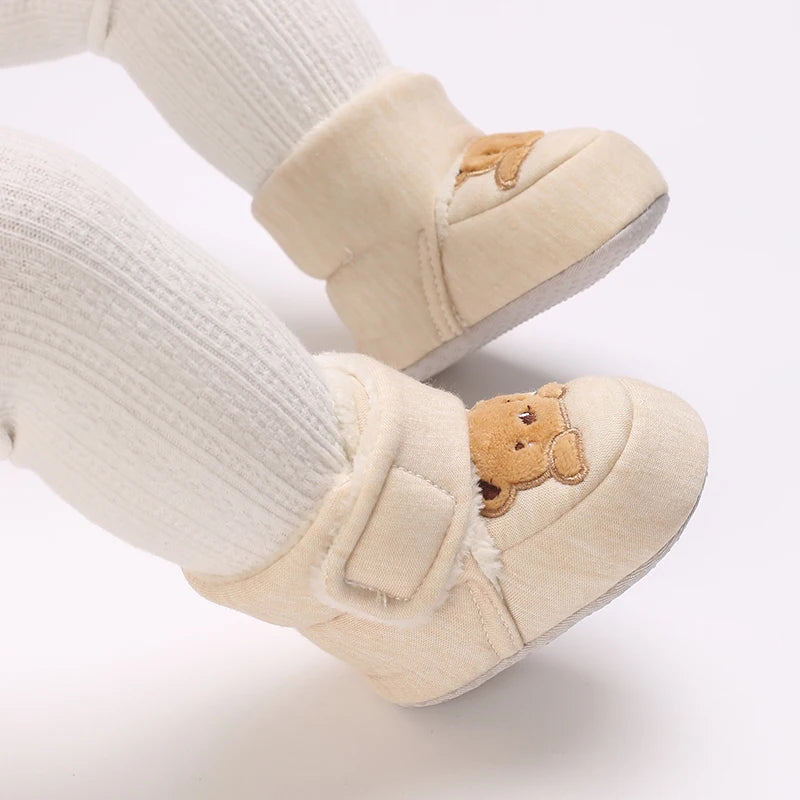 Baby First Walker Shoes – Soft Cotton Cartoon Booties