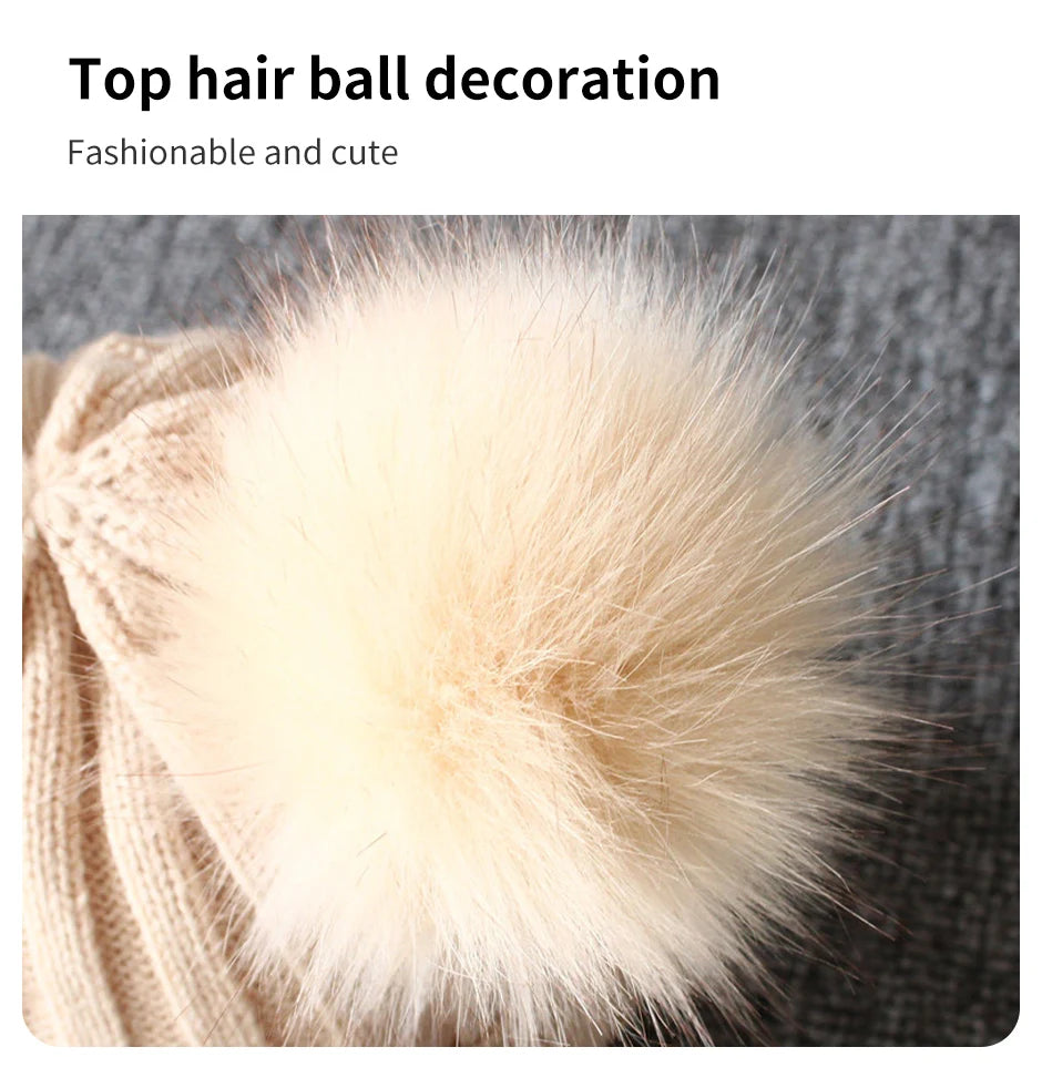 Cute Pompom Baby Winter Hat – Knitted Beanie with Ear Protection