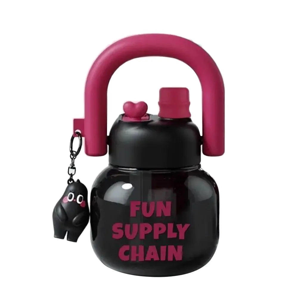 800ml Double Drink Water Bottle with Lid & Pendant