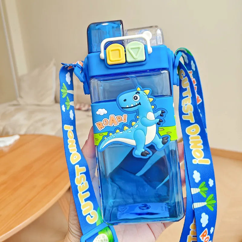 520ml Cartoon Kids Water Bottle with Strap – BPA Free
