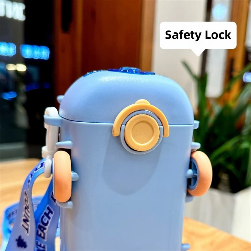 Kids Cartoon Water Bottle with Straw – Leakproof & Portable